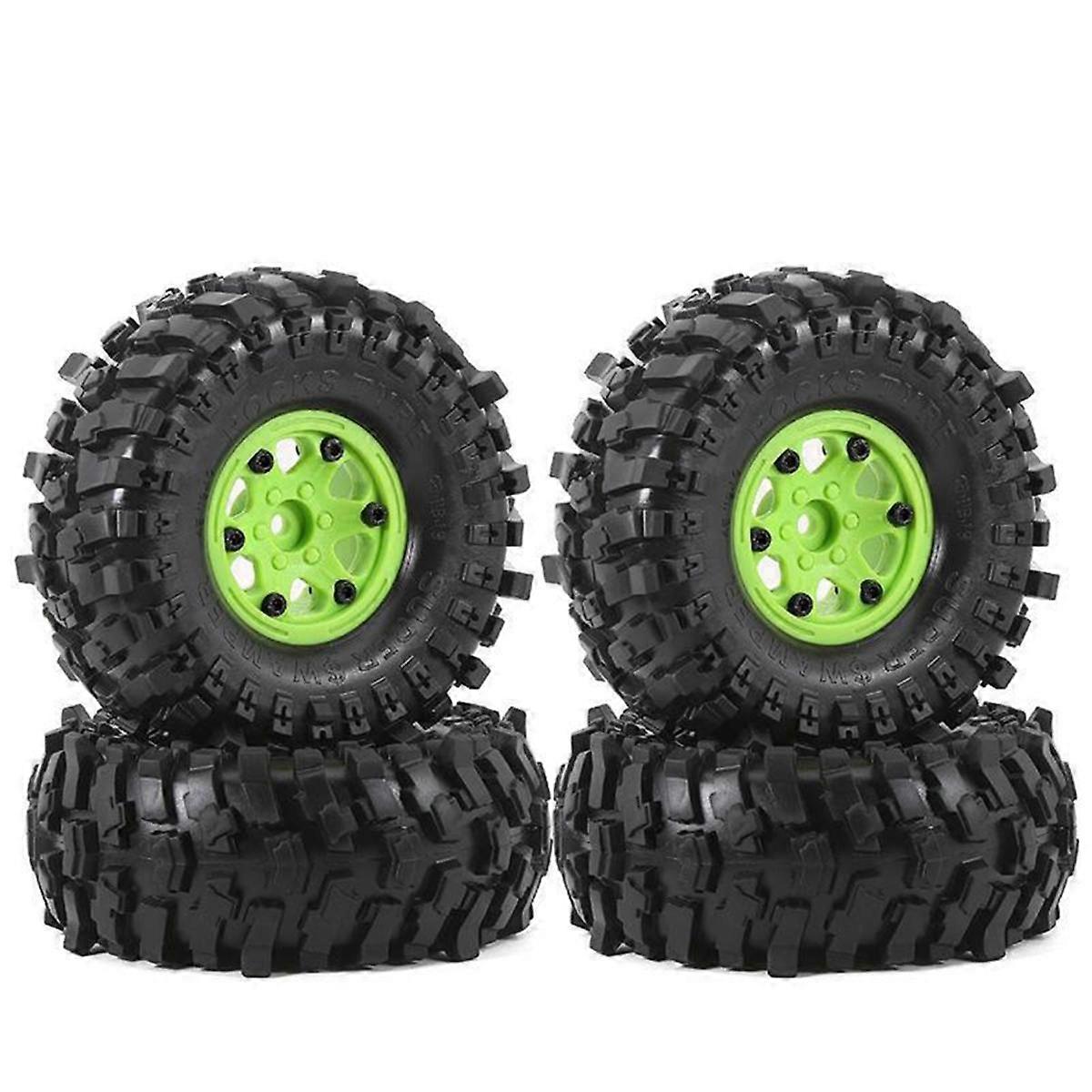 1/10 RCカー用4PCSタイヤAXIAL SCX10 Cカーアクセサリーグリーン