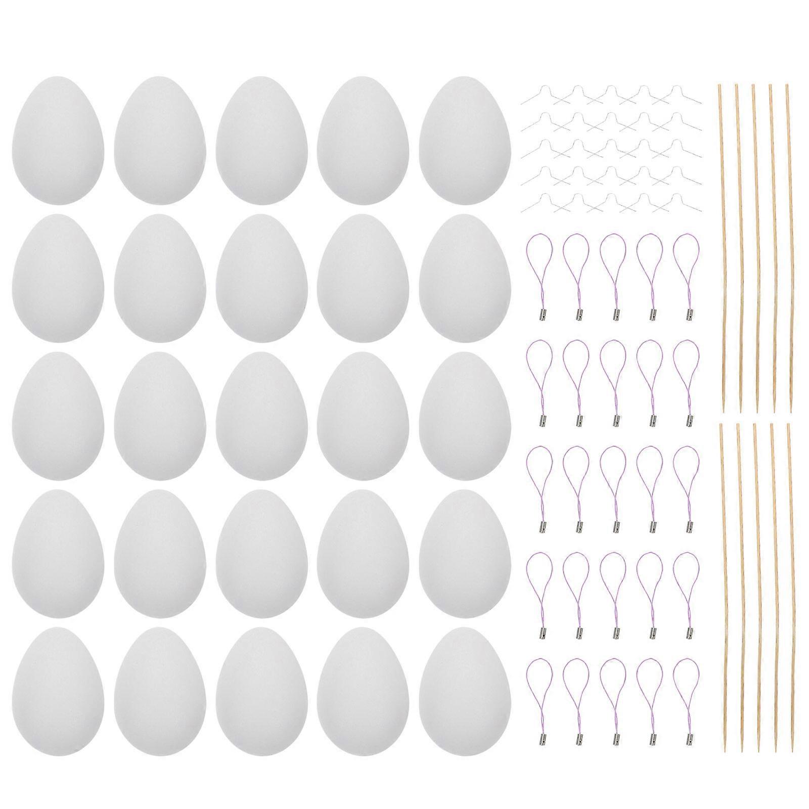 1 Set Easter Egg Paint Kit Hanging Plastic Eggs DIY Easter Eggs for Kids Painting