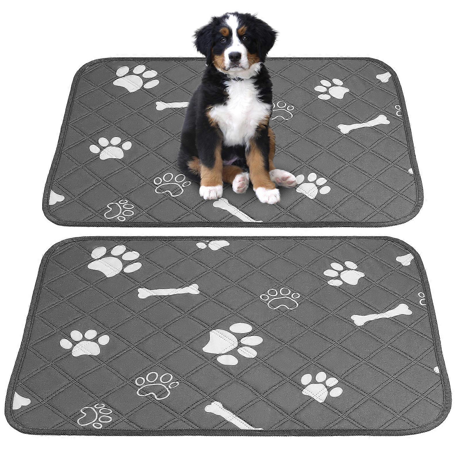 2 Stck Hunde-Pipi-Pads Welpen-Pipi-Pad Waschbare Hunde-Pinkelmatte Wiederverwendbare Hunde-Tpfchen-Pads fr das Haus drinnen
