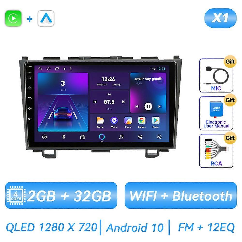 Android Car Radio For Honda CRV CR-V 2006 - 2012 Multimedia Video Player Carplay Auto Stereo QLED Touch Screen Navigation GPS