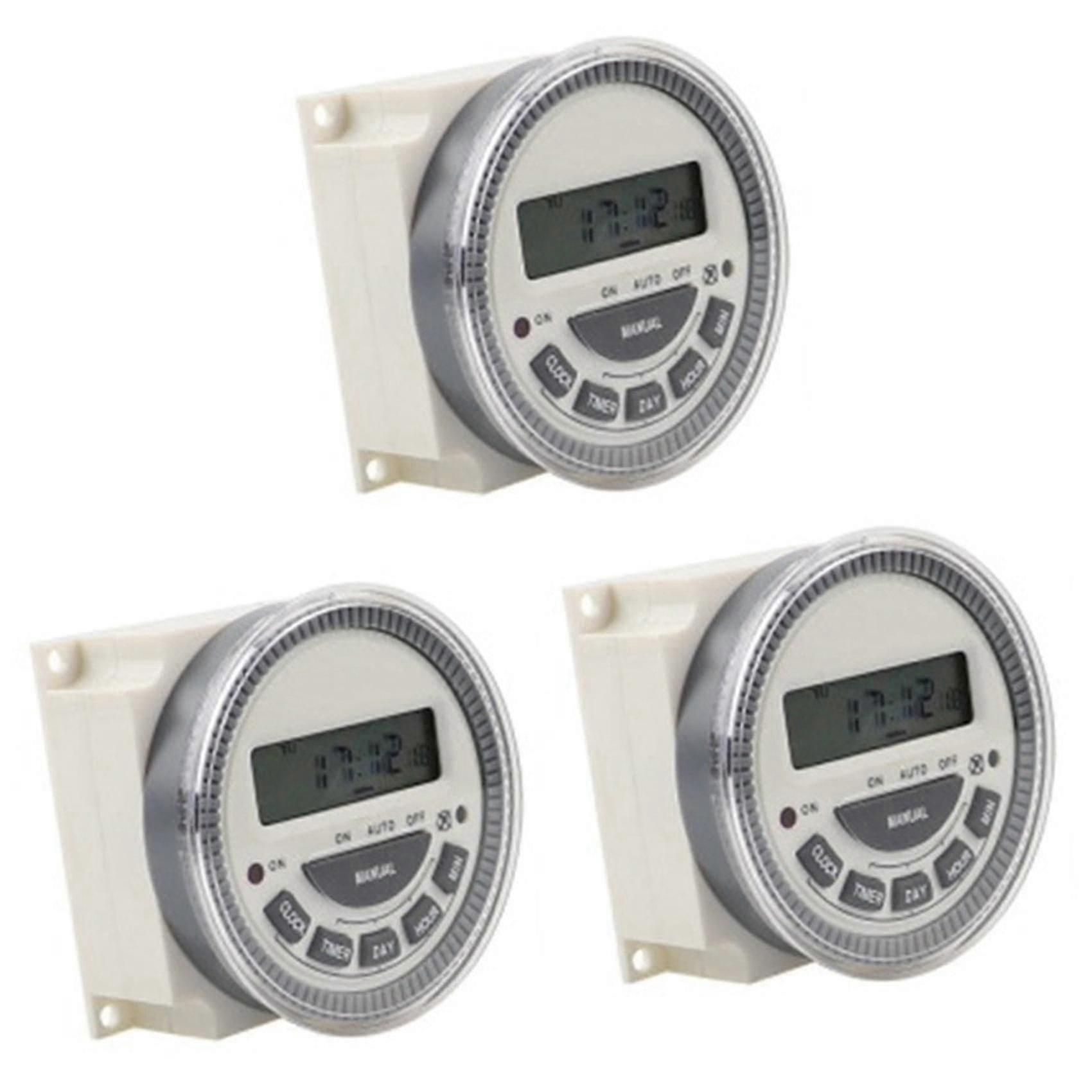 3x Programmable Timer Switch Relay Digital Lcd Power Weekly Cn304a Ac 220v 5 Pin