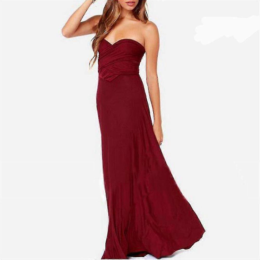 Kvinnor Ärmlös V Hals Split Evening Cocktail Lång Klänning