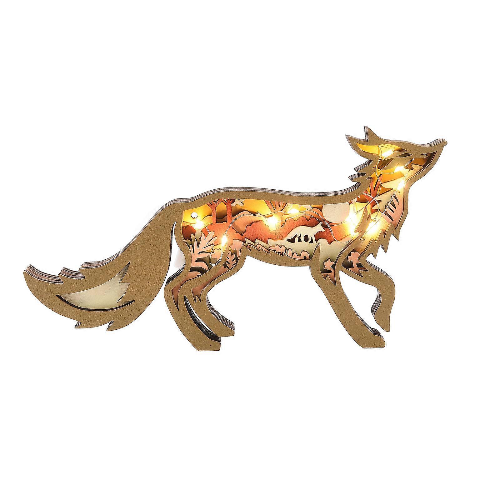 kreativ fisk flamingo fjäril trä carving prydnad led påsk heminredning