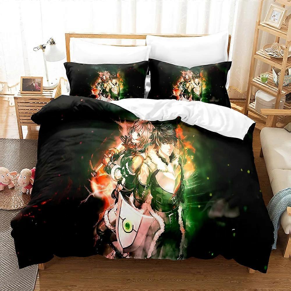 f1545 Lakan 3D The Rising Of The Shield Hero Sängkläder Uppsättningar Påslakan Set med örngott Twin Full Queen King Sängkläder SängkläderSängkläder Rt