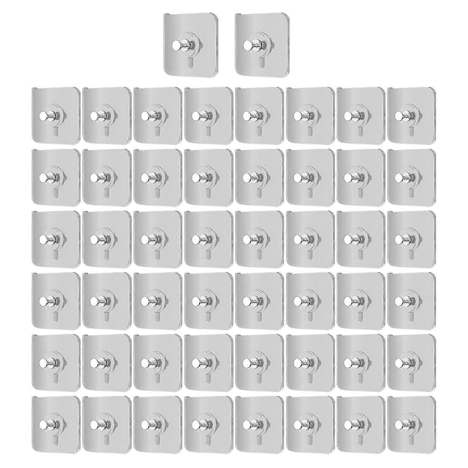 50Pcs Self Adhesive Hooks 11lbs Load Capacity Strong Stickiness Easy Installation Towels Keys Holders Kitchen Storage Hangers