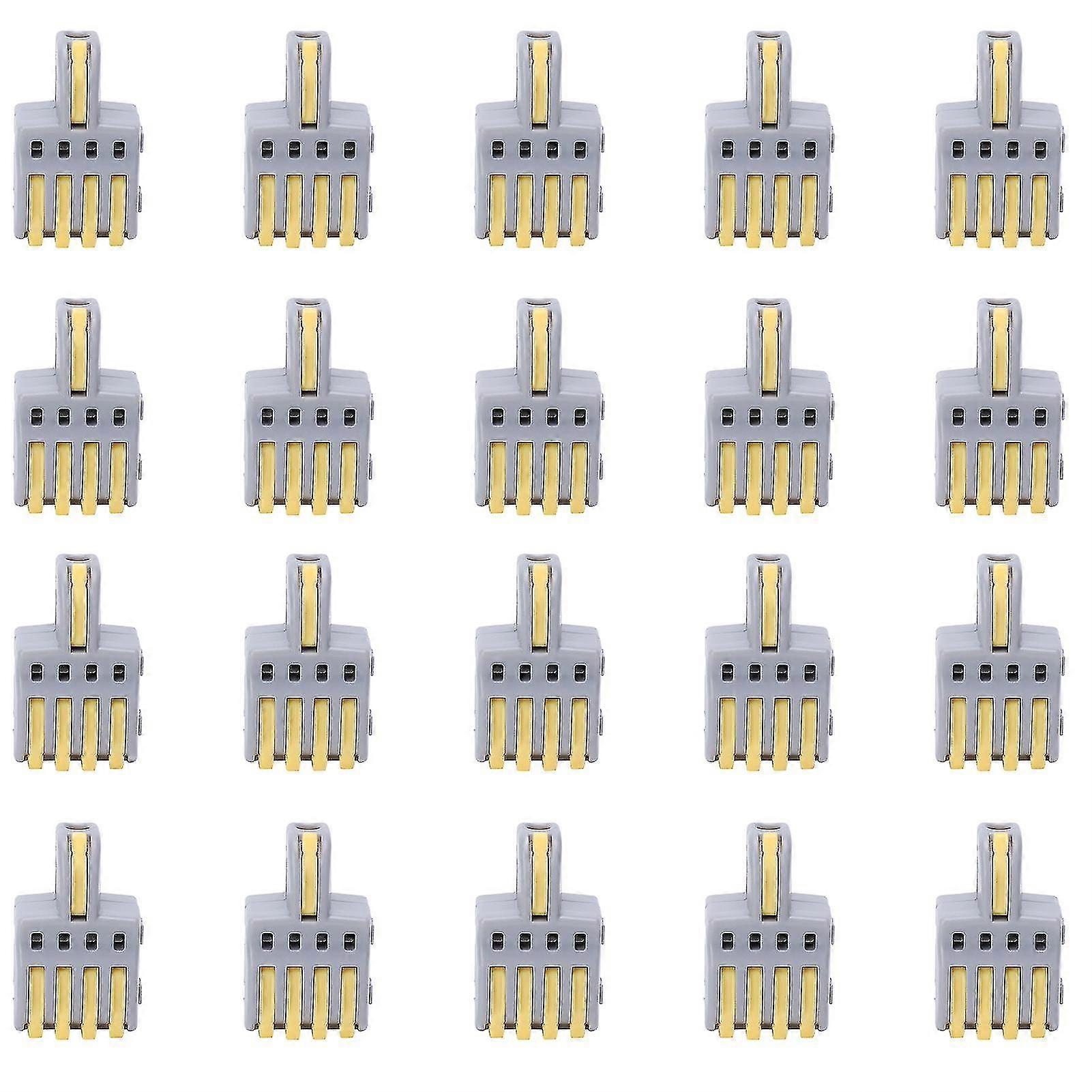 20pcs Wire Connector 1 In 4 Out Pushtype Splitter Conductor Terminal Block Electrical Parts