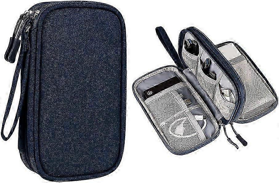 Power Bank Case with Cable Organizer Bag, USB Flash Drive Case, for Electronic Accessories