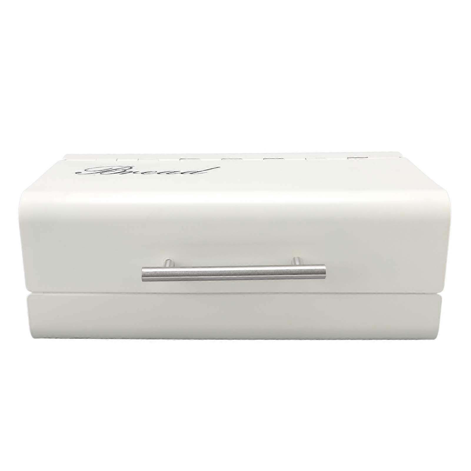 Bread Bin Large Capacity Save Countertop Space Bread Storage Container with Clamshell Door for Home Kitchen Office White