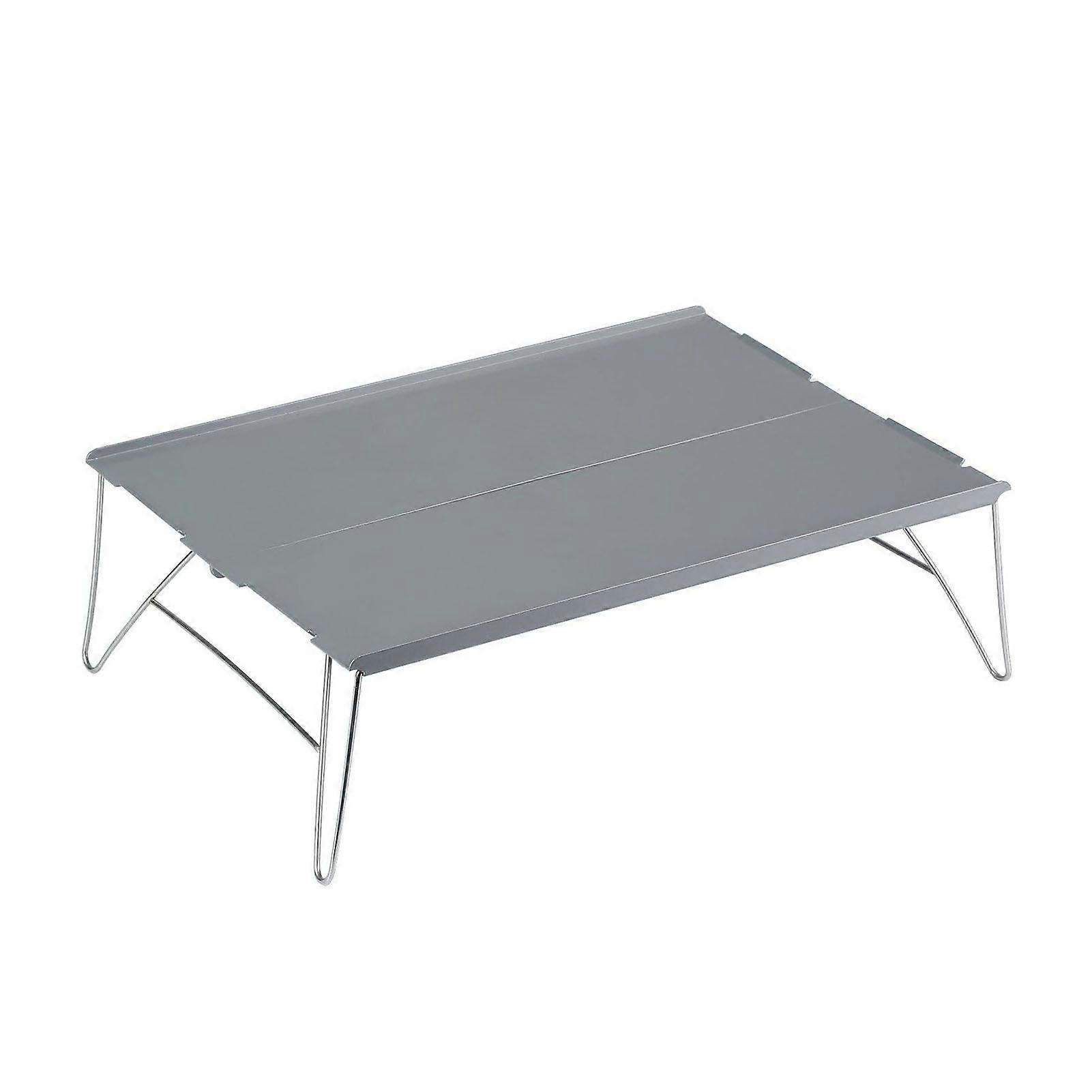 Utomhus Fällbart Bord Bärbar Aluminiumlegering Mini Lätt Picknickbord För Camping BBQ Grå