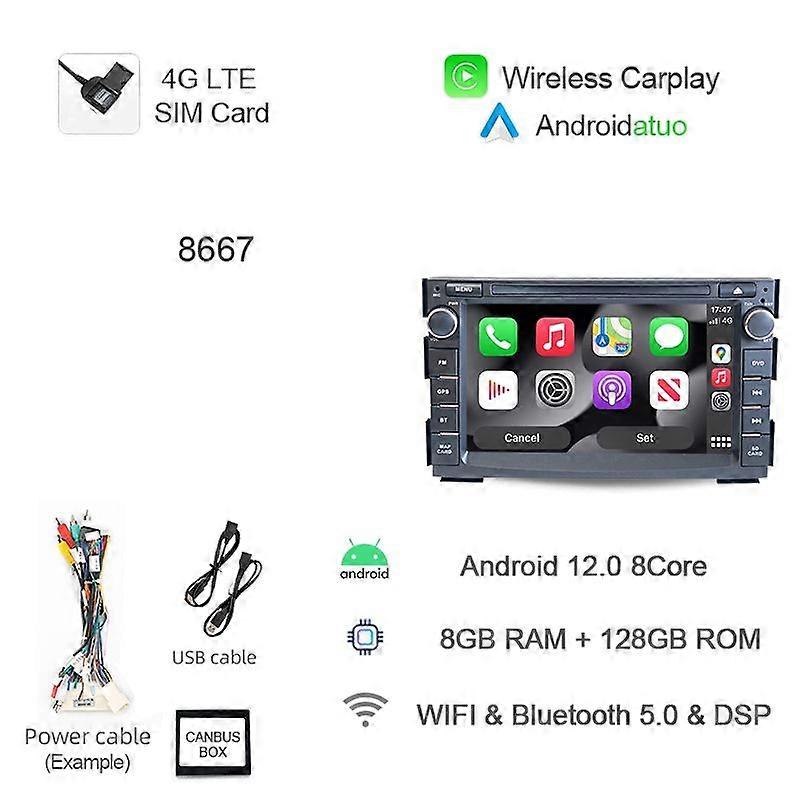 Carplay Ips Dsp Auto Android 12 Auto Dvd Player Navigation Autoradio Bluetooth Stereo Gps Radio Für Kia Ceed Cee'd 2010 2011 2012