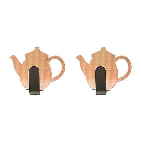 2Pcs Creative Teapot Shape Adhesive Wall Hook Clothes Coat Hanger Home Decor
