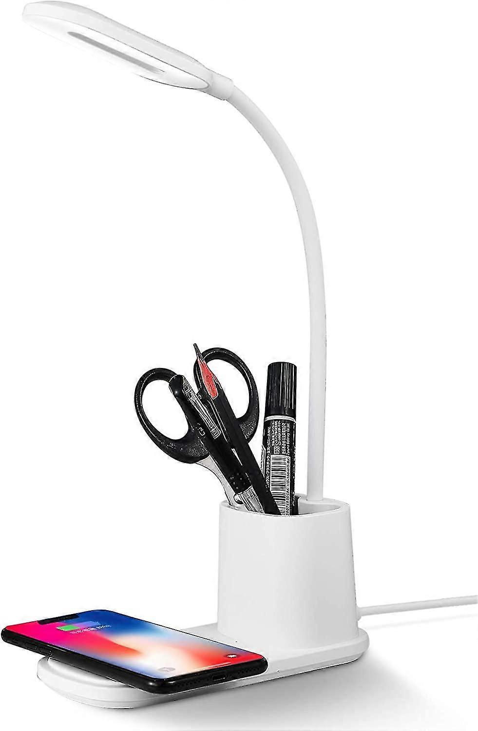 Led Desk Lamp, Led Table Lamp With Wireless Charger Dimmable 360 Rotation Led Desk Lamp, Energy Saving Usb Rechargeable Battery