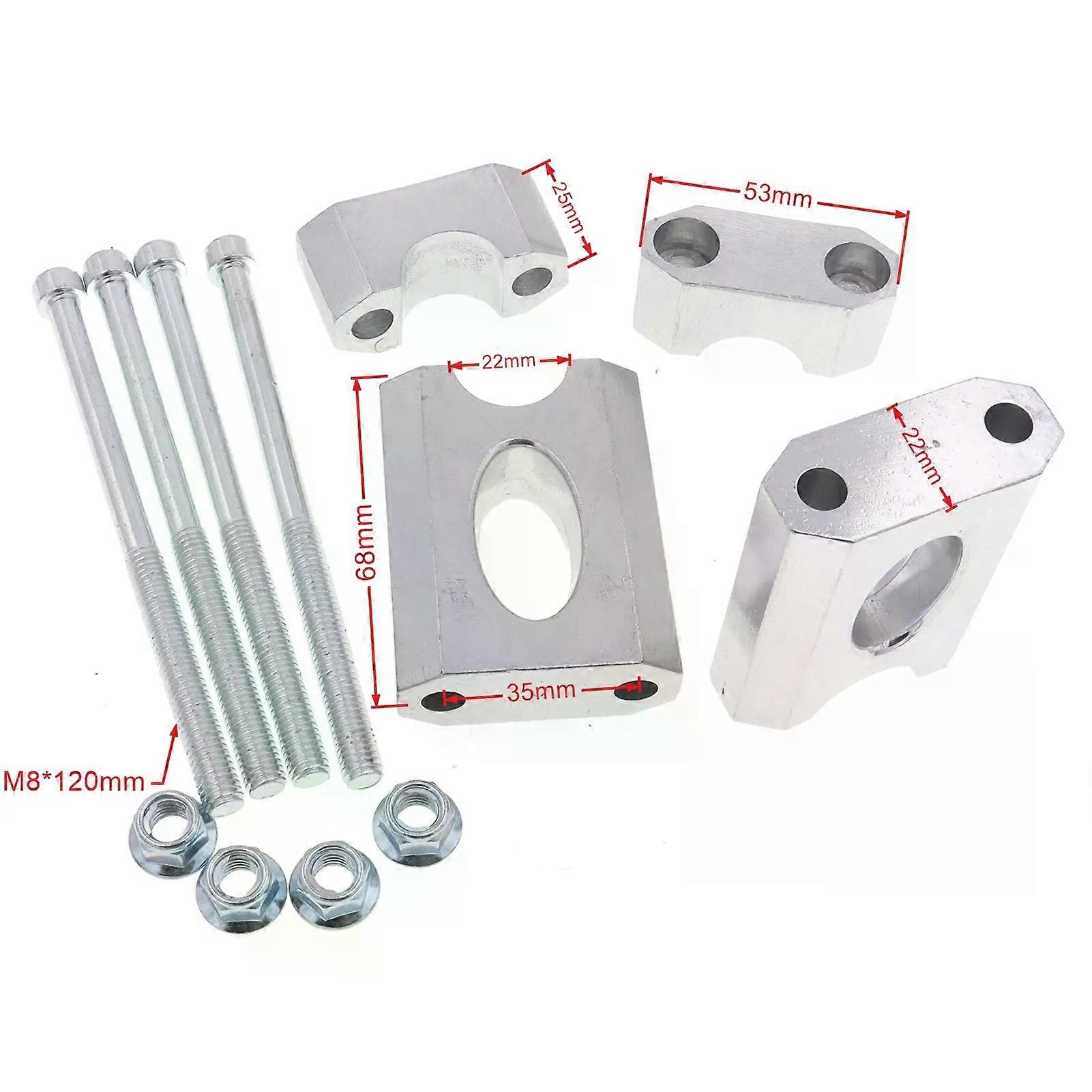 1 סט 7/8 "22 מ"מ מסגסוגת אלומיניום כסף אופנוע כידון מהדק מגביה מתאם תושבת התאמה 110 סמ"ק 125cc אופני בור עפר טרקטורונים