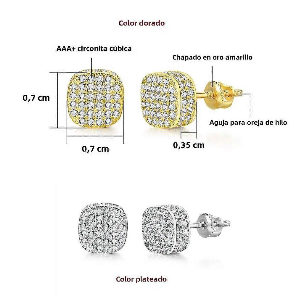 Hip Hop Rock Style Earring For Men With AAA+CZ Zirconia Insert Gold Color Ear Accessory Trend Hiphop Jewelry