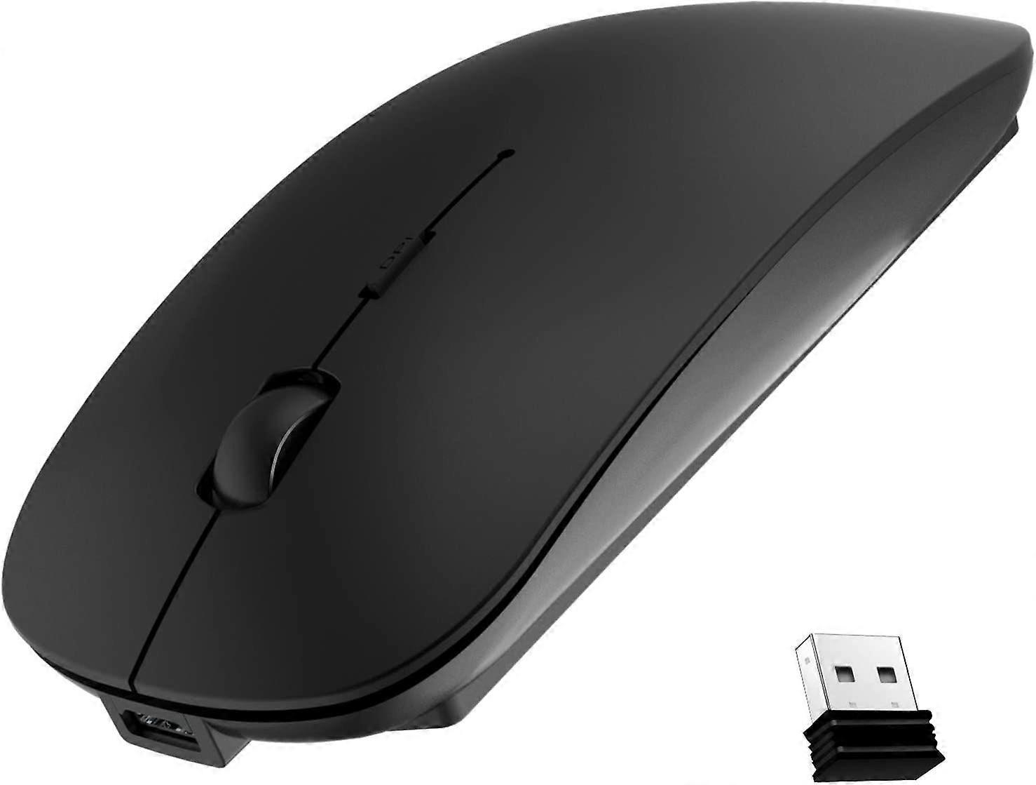 Ultra-Thin 2.4G Office Wireless Mouse Mute Charging Mouse Notebook Home Mouse with USB Receiver Compatible for Notebook, PC, Laptop, Computer, MacBook