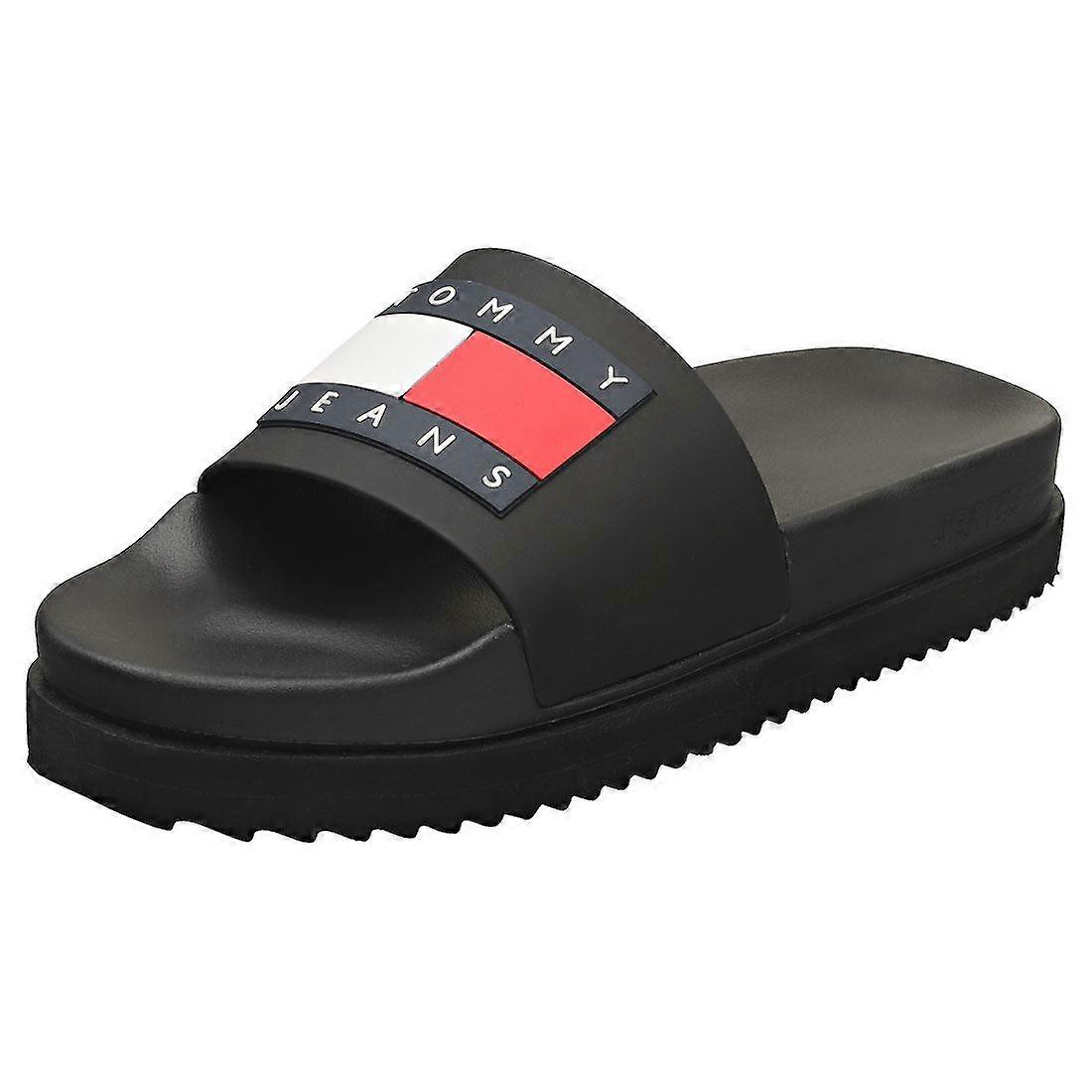 Tommy Jeans Elevated Flatform Womens Slide Sandals in Black