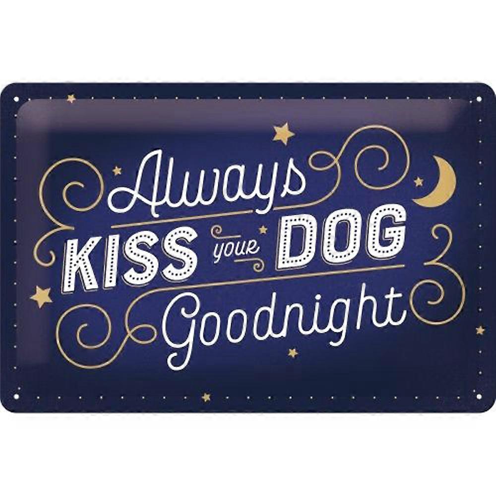 Nostalgic-Art Kiss Your Dog Medium Sign (20x30cm)