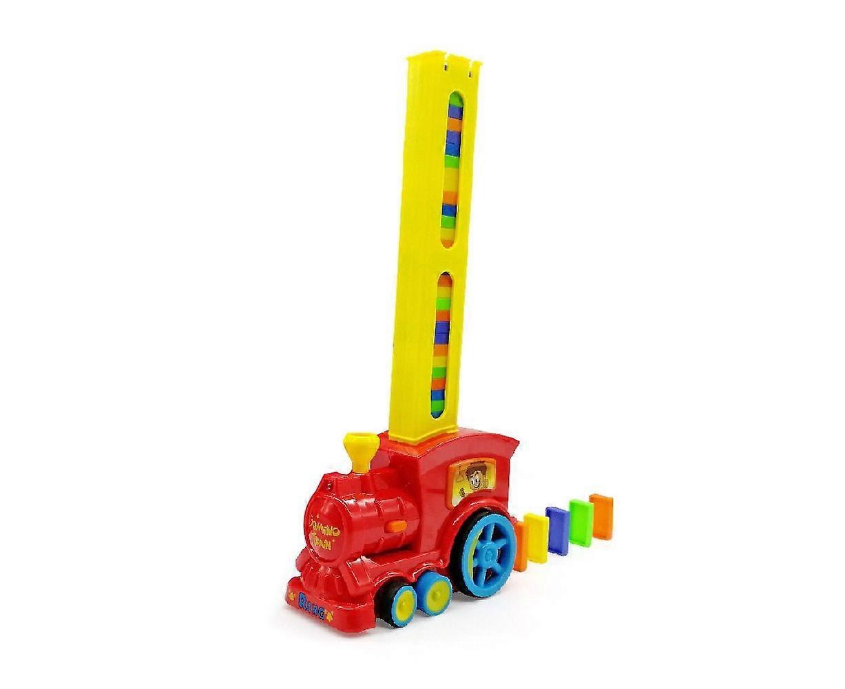 Creative Domino Set Toy Train Blocks with Automatic Laying Function Kids Gift - Red