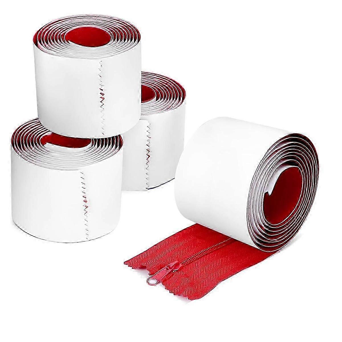 Heavy Dust Zipper Tie Cutter, Red, Self-Adhesive, Quickly Installs on Plastic Dust Shelters, 7inch Length, 4 Pack