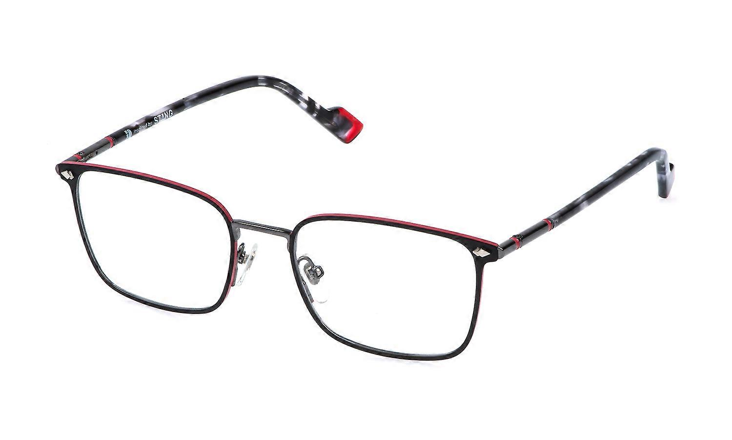 Eyewear Frames Sting VST555 0Q46 Black SEMILUCIDO C/PARTI COLORATE 56/19/145 MAN