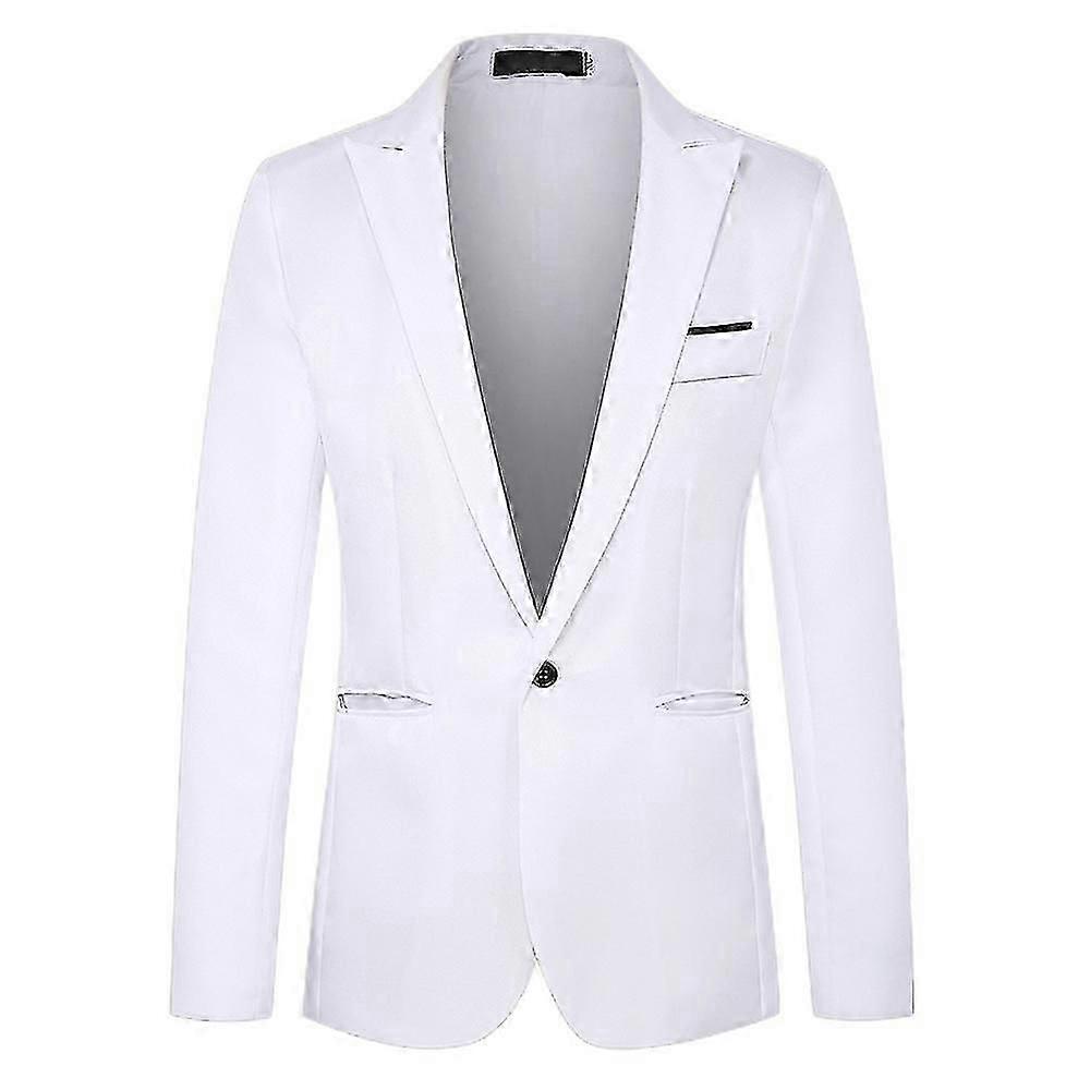 Mens Formal One Button Blazer Business Suit Jacket