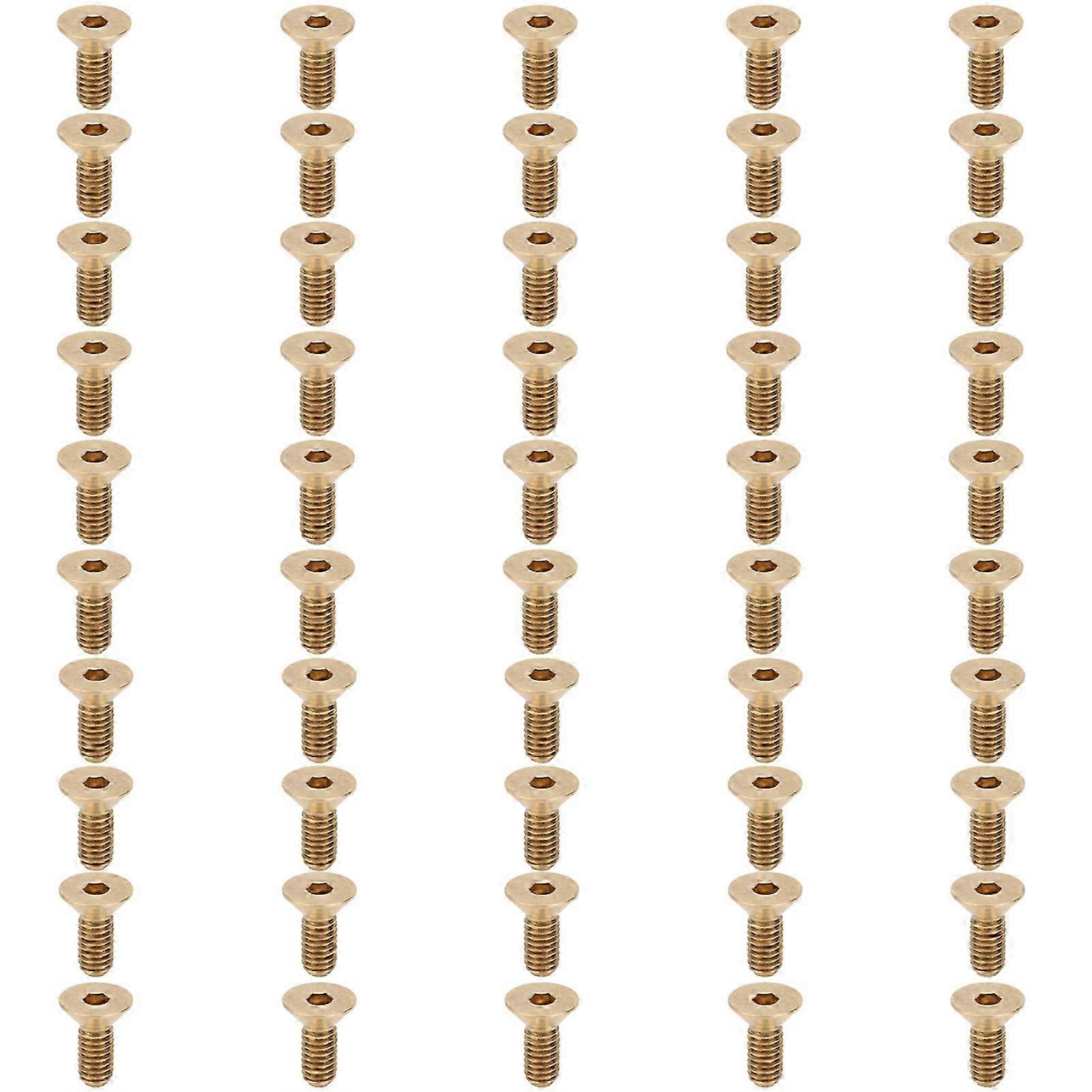 50Pcs Flat Hex Socket Screw Copper Countersunk Head Fastener Hardware Industrial Supplies M4M4x10