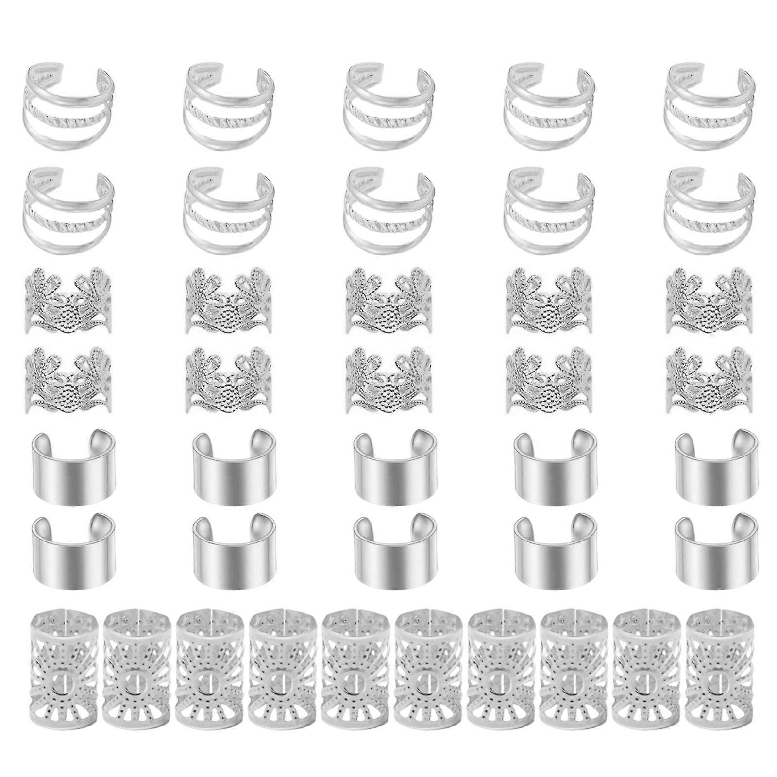 Crown Dreadlock Hair Rings Enhances Style Lightweight and Practical Hair Charm Easy To Use For Parties Festivals  Silver