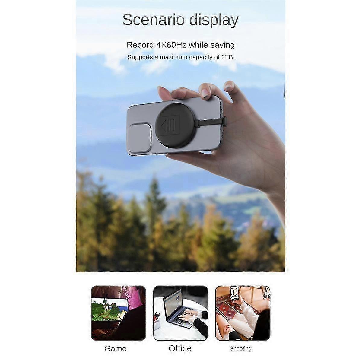 Magnetic M.2 2230 NVMe NGFF SSD Enclosure 10Gbps USB3.2 GEN2 TypeC SSD Case for 15 Pro Max ProRes