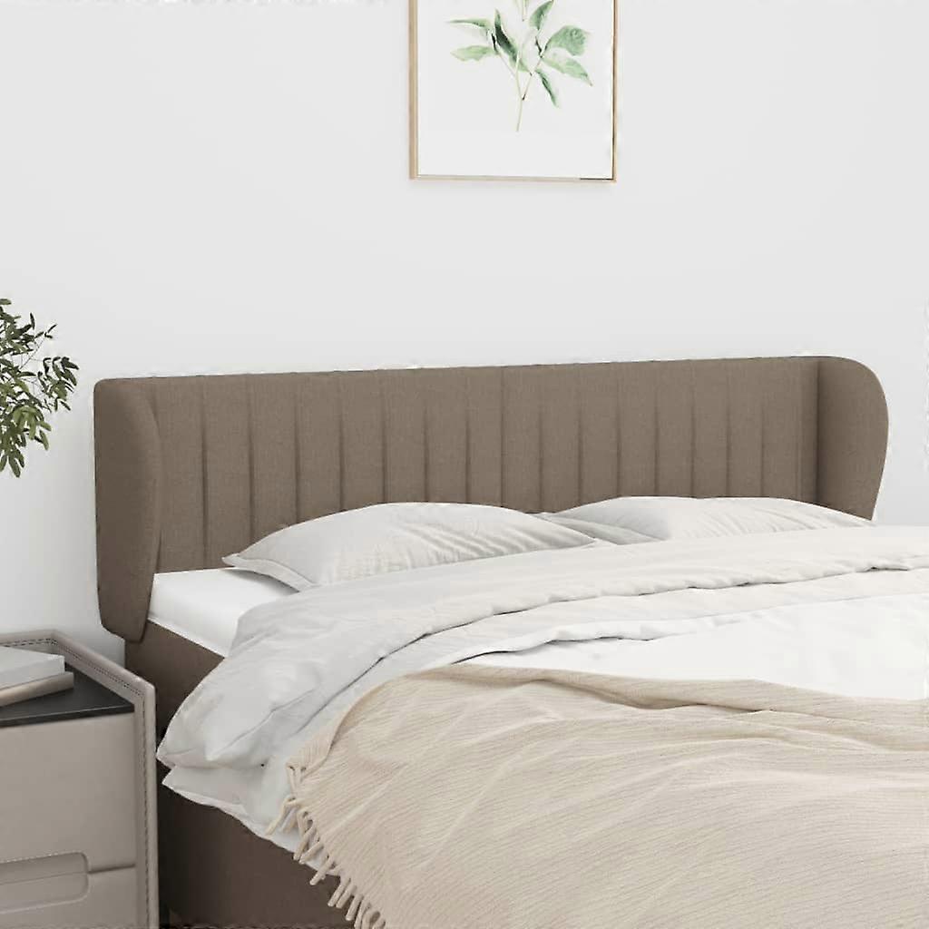 Headboard with Ears Taupe 147x23x78/88 cm Fabric
