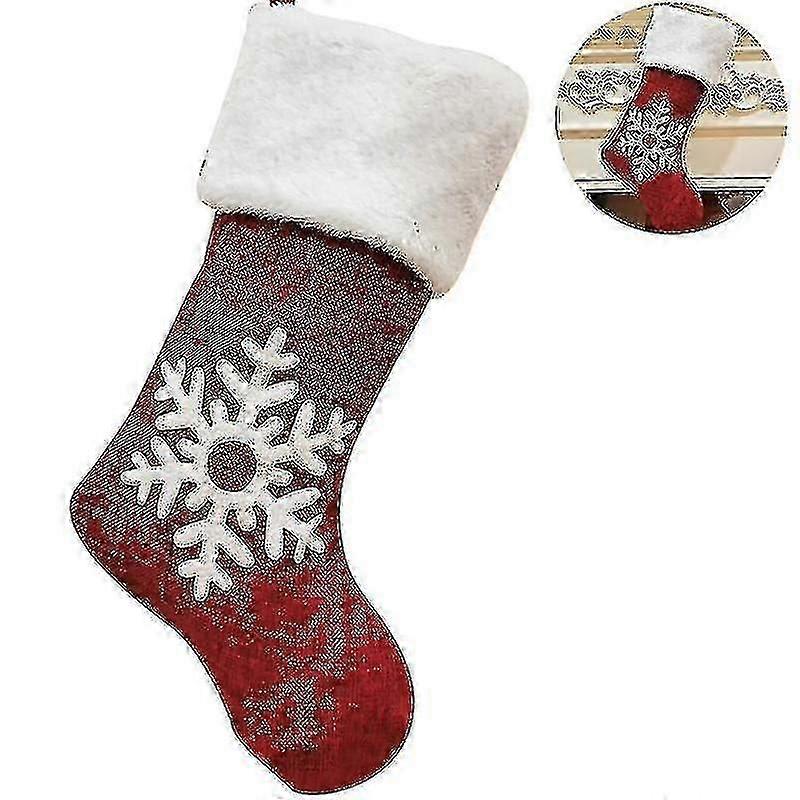 عيد الميلاد جوارب طويلة حقيبة شنقا الجوارب عيد الميلاد جوارب طويلة هدية الديكور الاحتفالي، 2 قطع الأحمر