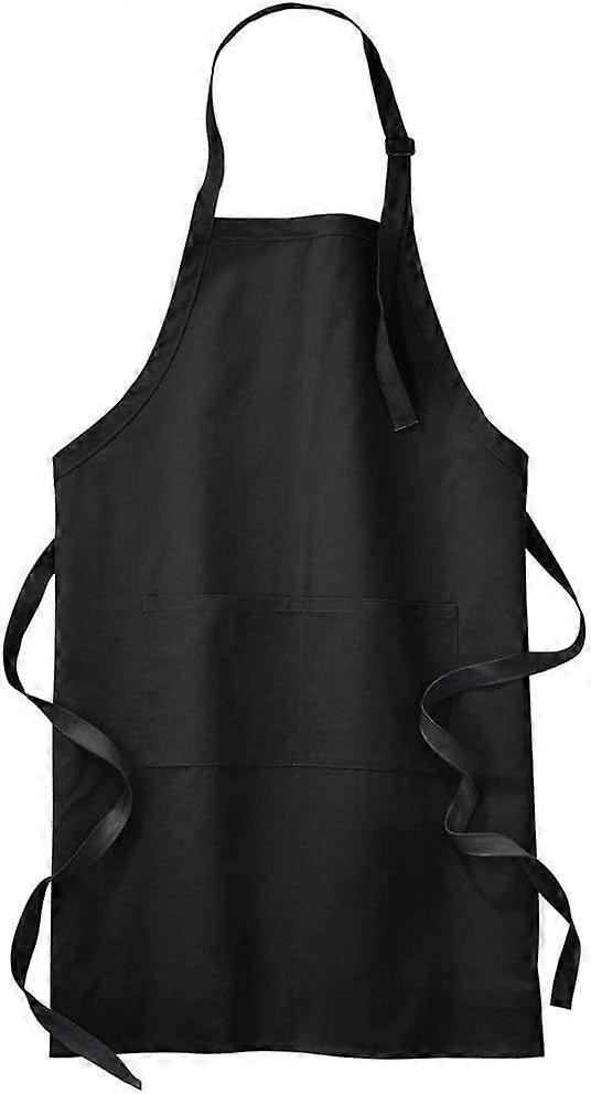 Star Stripe Apron Chef Black Apron Solid Color Long Pocket Apron