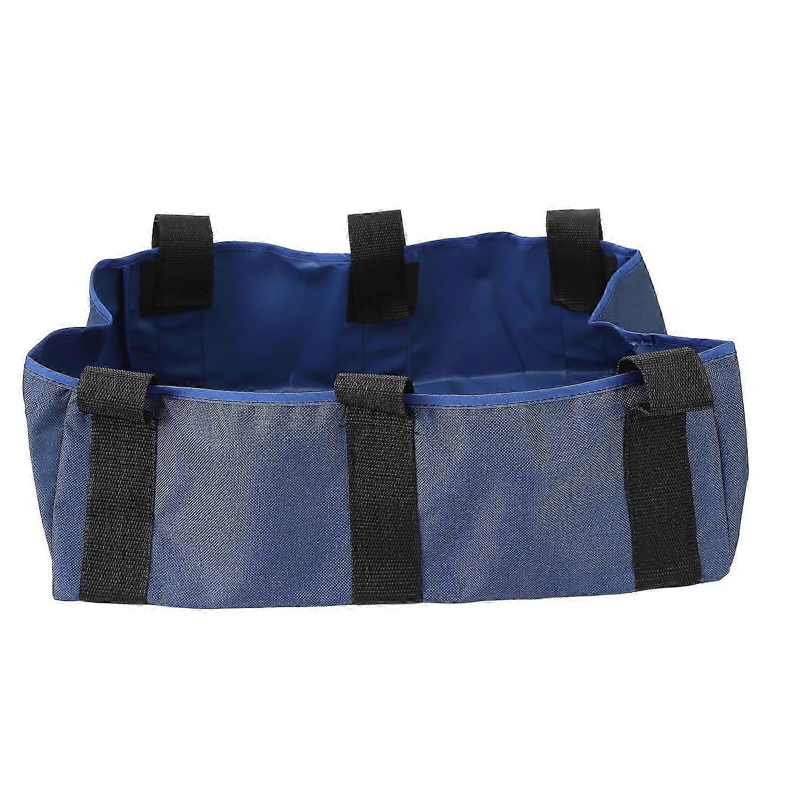 Rollator Bag Storage Hook And Loop Portable Nylon Under Seat Wheelchair Basket For Umbrella Blue