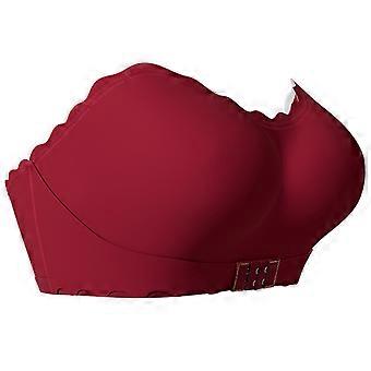 Strapless Invisible Bra Comfortable Lingerie with Front Closure and Anti Slip Feature for Women Backless Design  Red XL