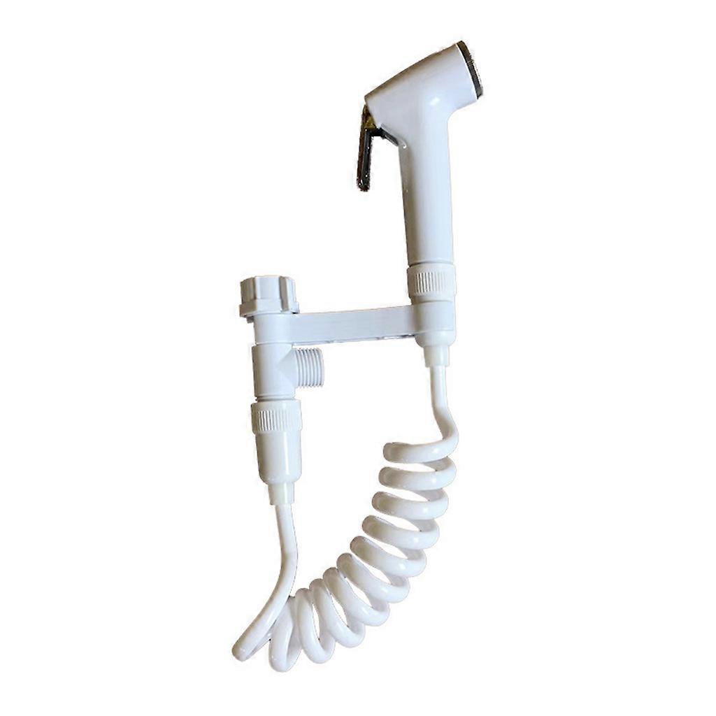 Portable Bidet Sprayer Set Handheld Toilet Bidet Spring Hoses Adapter Mounting Brackets Cleaning Tool  White 6.1*12.2cm