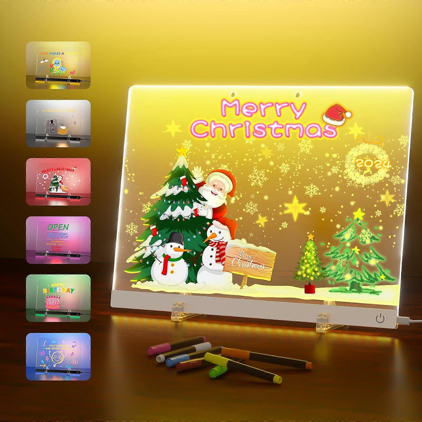 Light-up Acrylic Dry Erase Board for Office 13.7"X10"