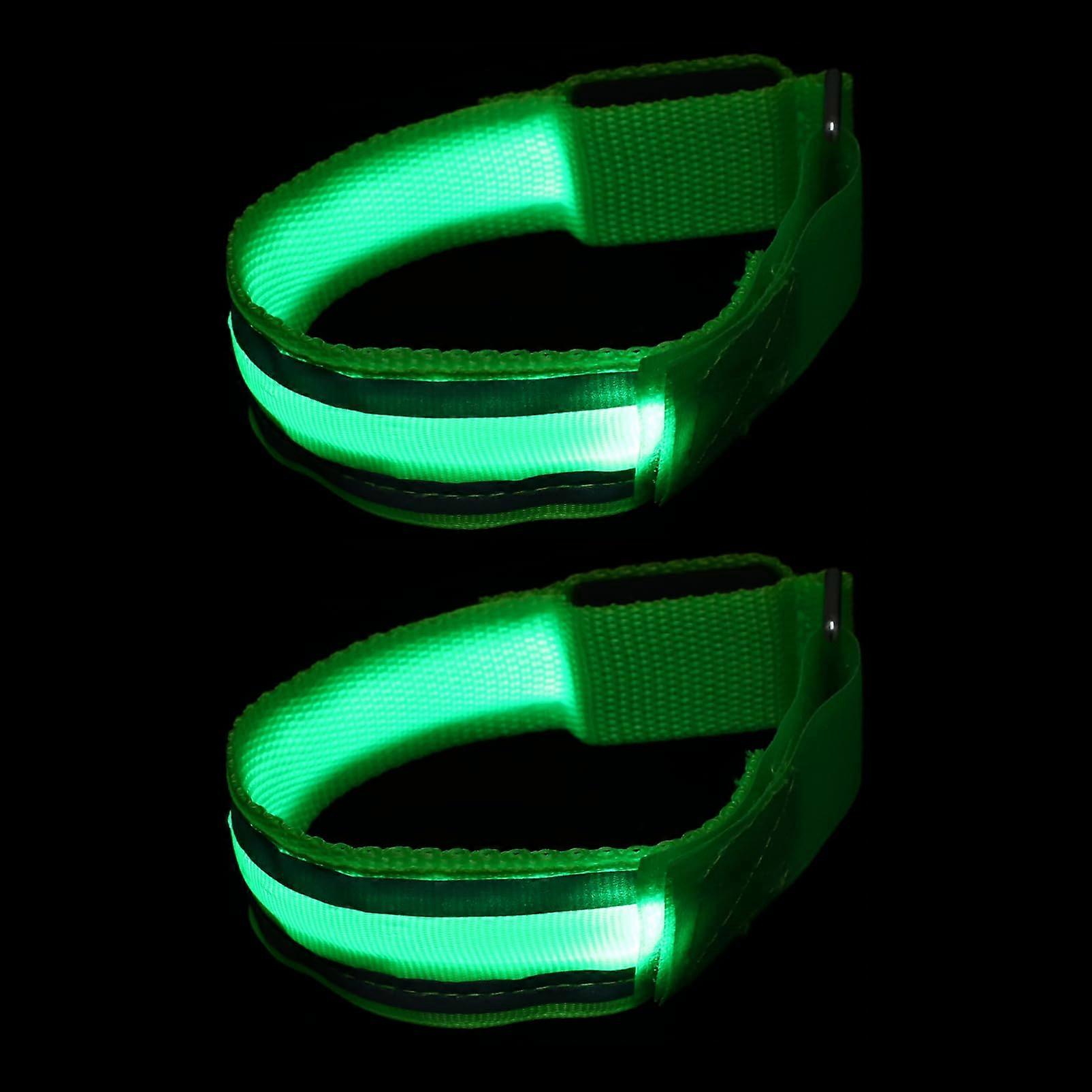 2 Pcs Glowing LED Armbands Bright for Running