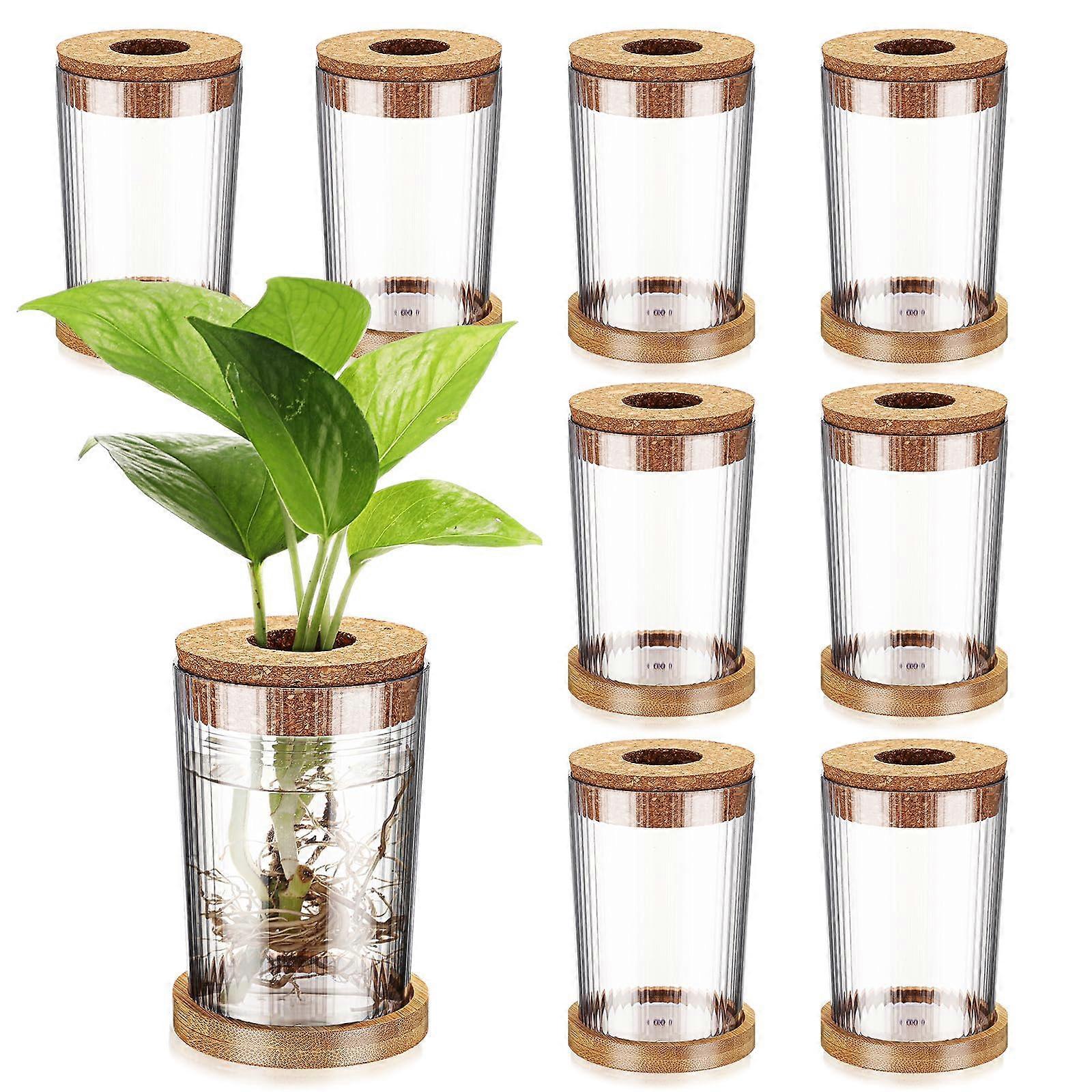 9 Packs Plastic Propagation Vases for Home Office Table Decoration