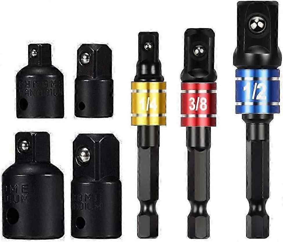 Adapter Socket 1/2 3/8 1/4 Hex Drill Bits Adapter Set Reducer Nut Wrench Socket Adapter_WYT