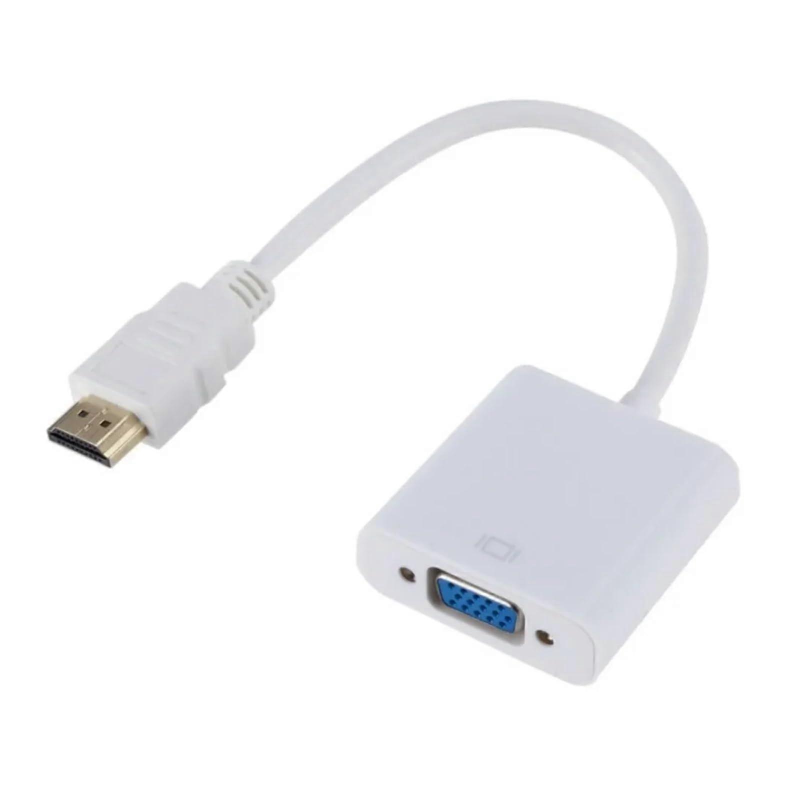 1080P HDMI-Compatible to Digital to Analog Converter Cable for PC, TV Box, Projector, and HDTV - White
