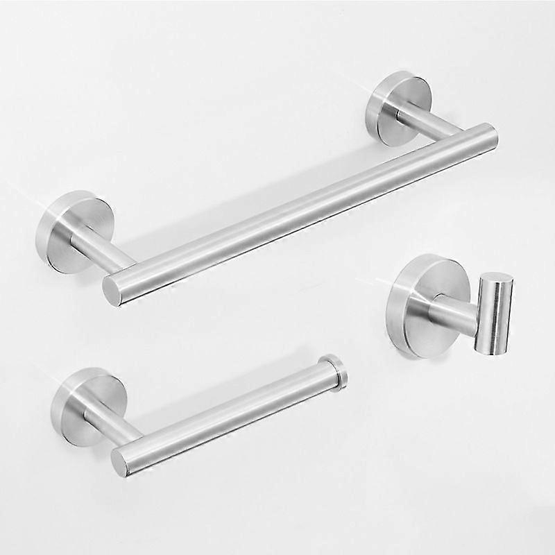 Stainless steel towel rack bathroom towel rack toilet paper holder bathroom accessories American black new style towel rack set (brushed three-piece p
