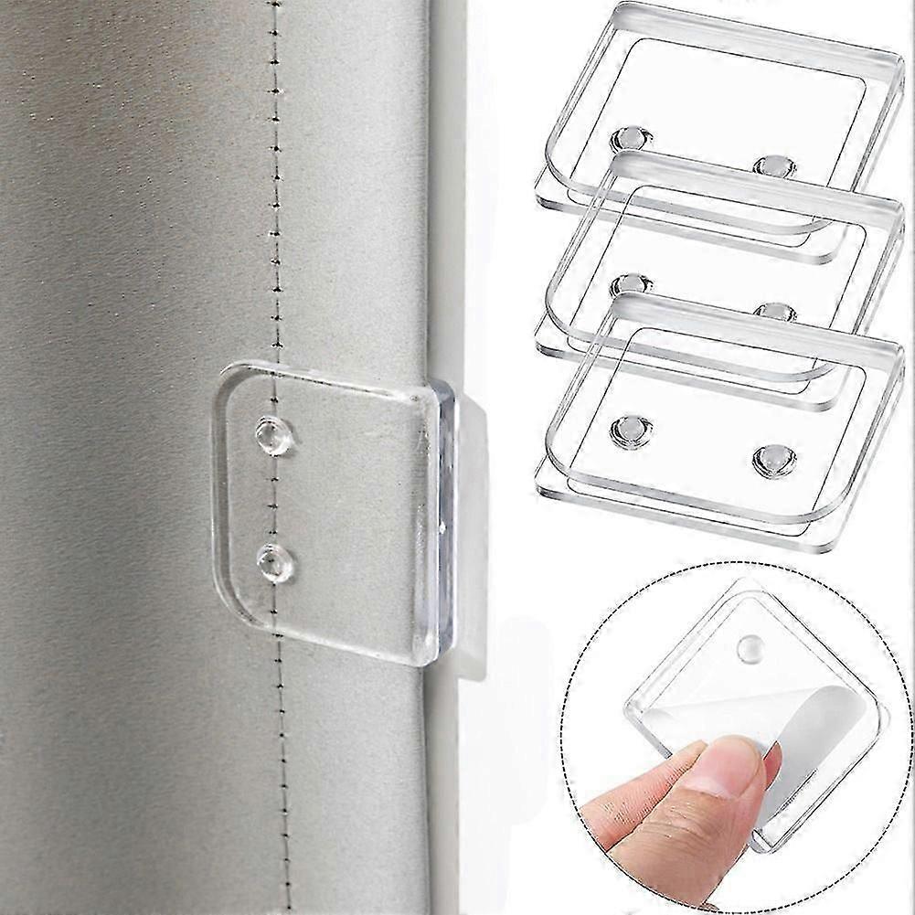 4Pcs Shower Curtain Clips Transparent ABS Material Easy Installation No Drilling Required Keeping Your Curtain Secure THI