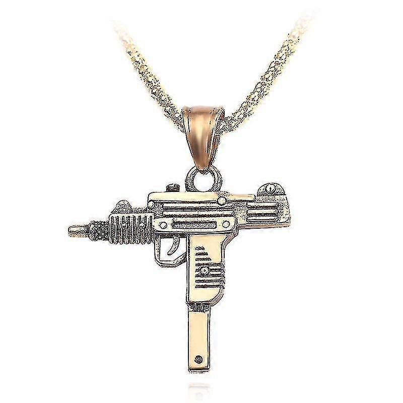 Mens 925 Sterling Silve Uzi Colar Pendente com Corrente - 22 Polegadas