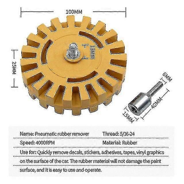 Car Decal Remover Pneumatic Rubber Remover Wheel Sticker Film Glue Removal Eraser Scraper Disk Paint Cleaner Polish Tool