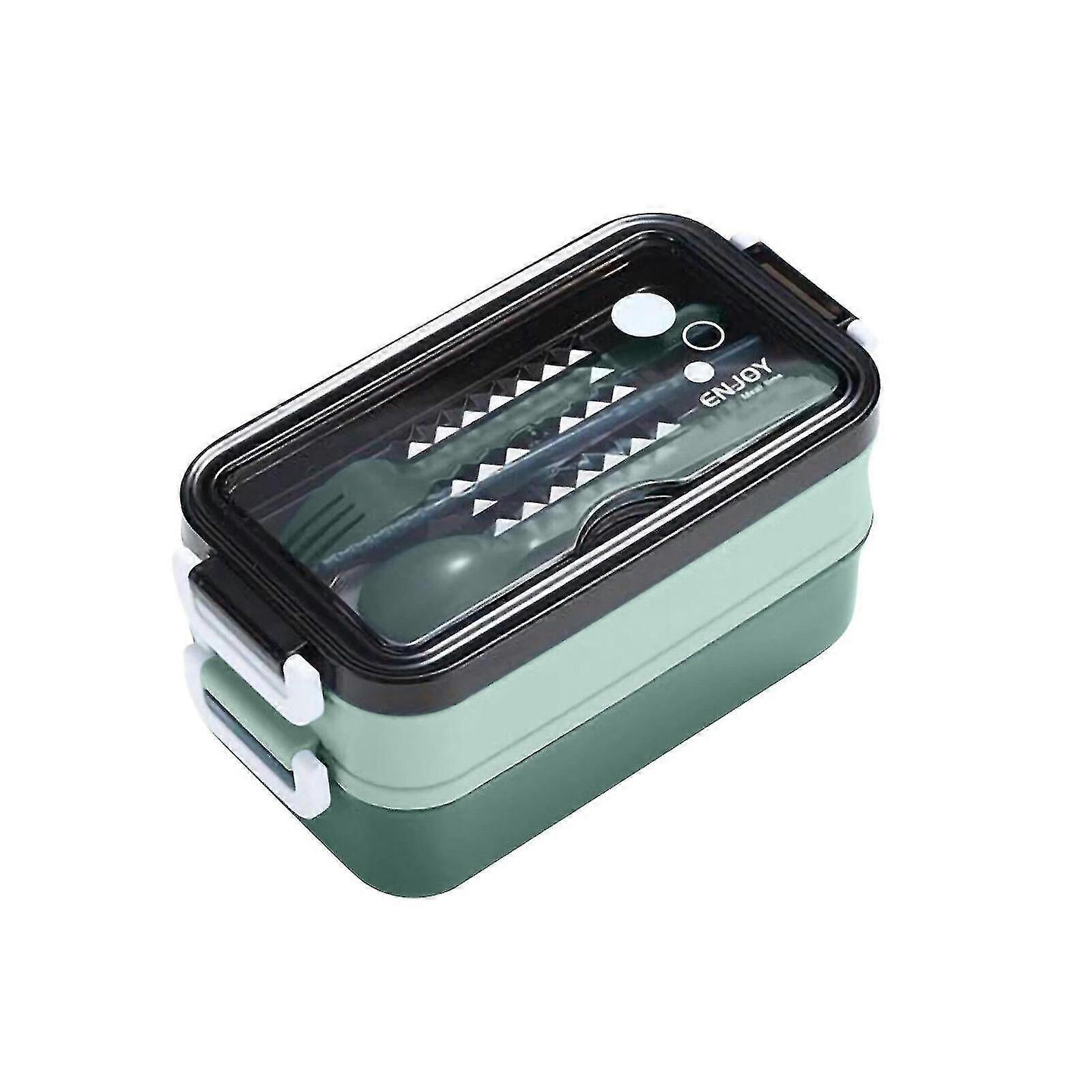 Less Steel Double-layer Lunch Box With Tableware