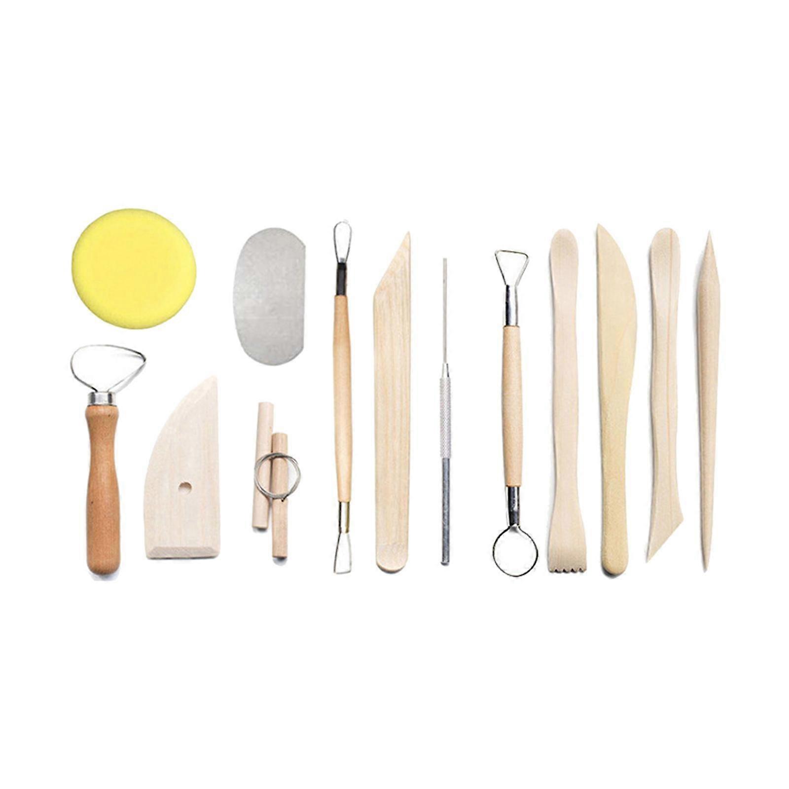 13Pcs Pottery Clay Sculpting Tool Set Carving Modelling Double Sided