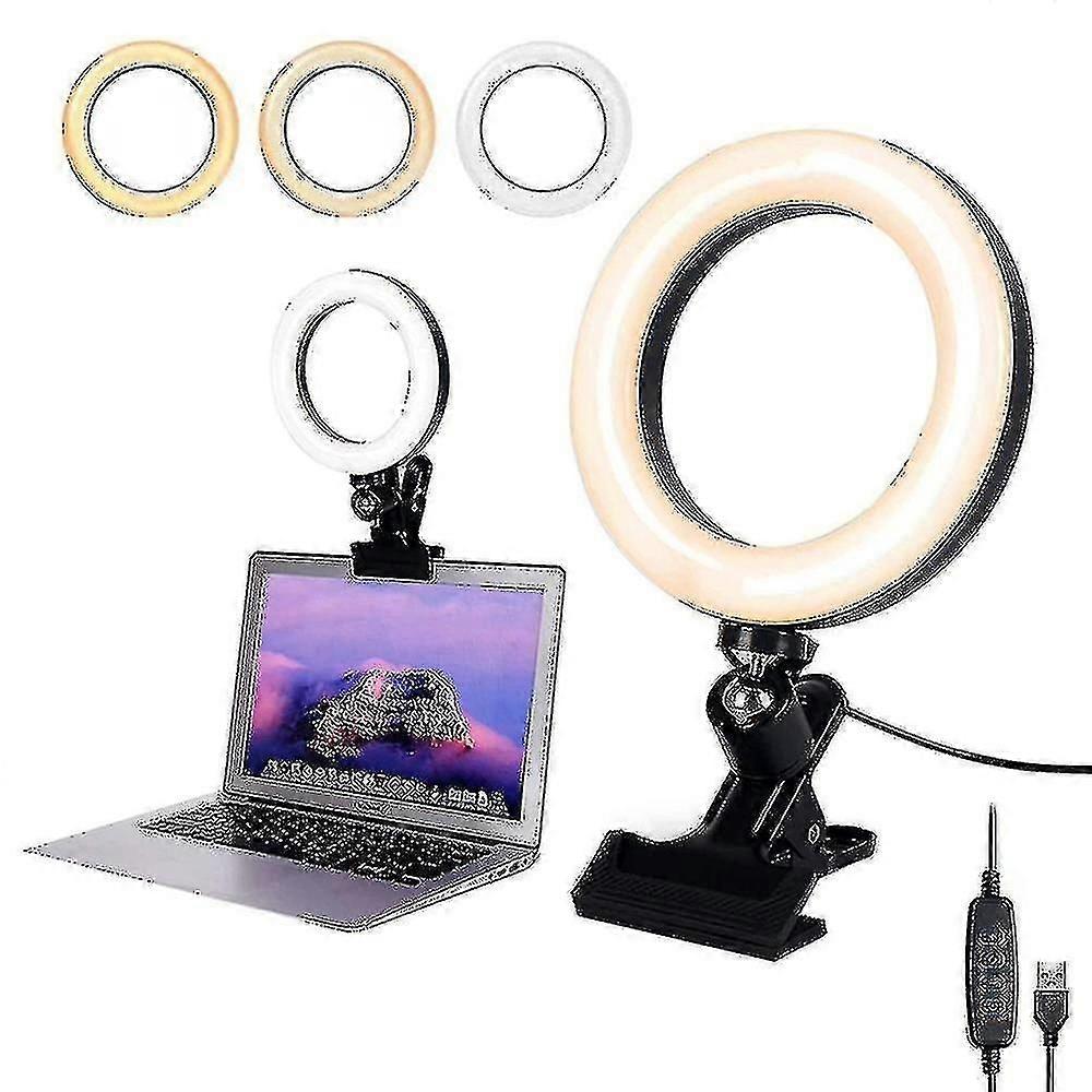 Video Conference Lighting Kit 6' Laptop Selfie Ring Light Usb Led Ring Light