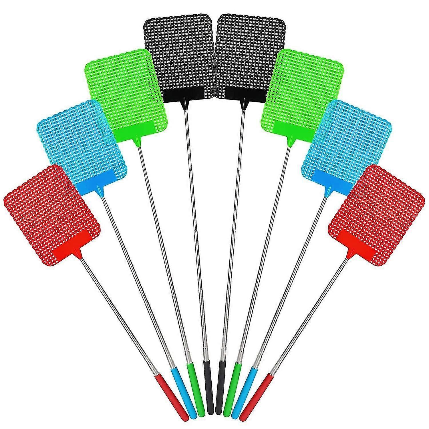 8 Pieces Extendable Fly Swatter, Extra Large Paddle Surface, Manual Pest Control with Durable and St