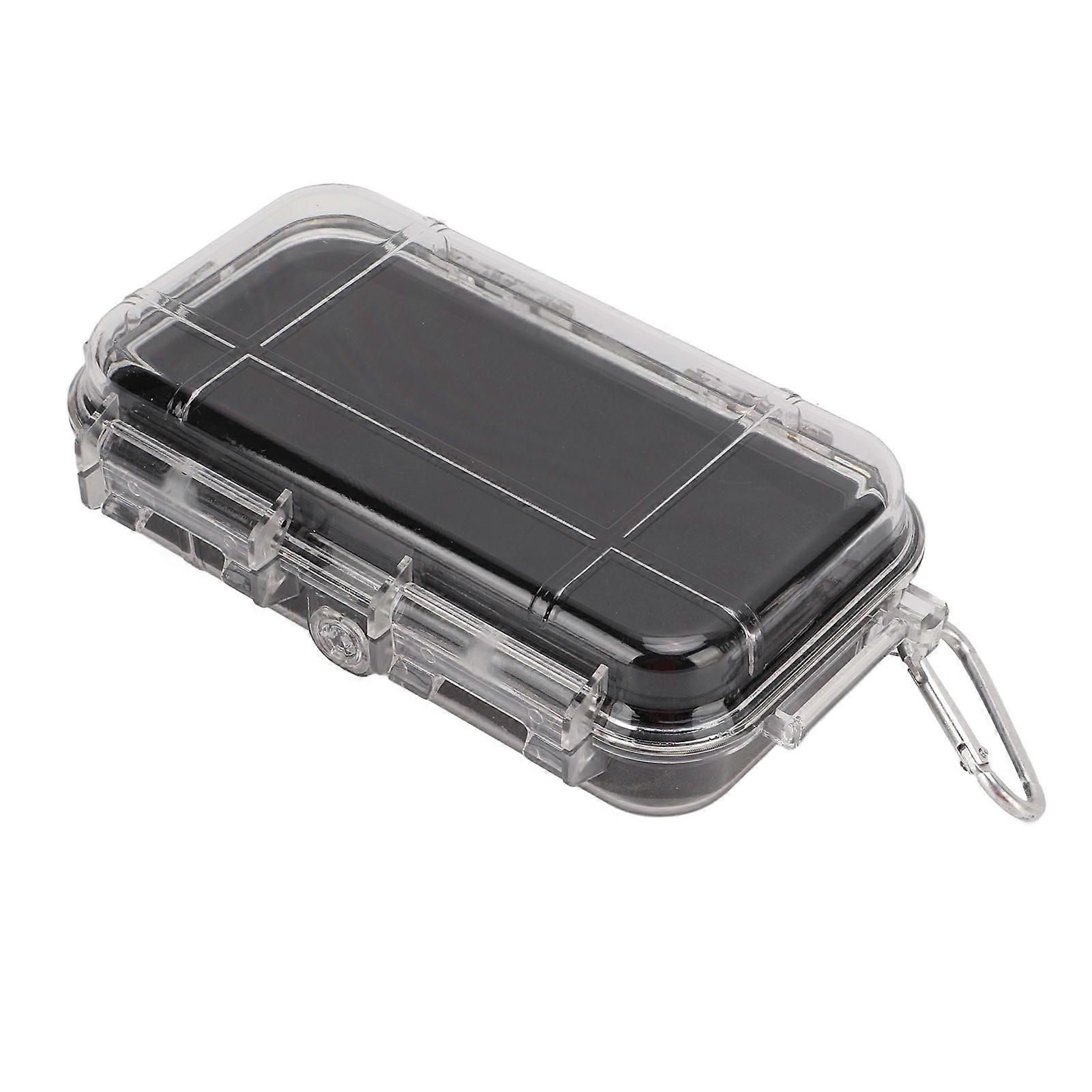 Hard Shell Wet Dry Box with Shock Absorption Liner Outdoor Waterproof Airtight Case TransparentLarge Size