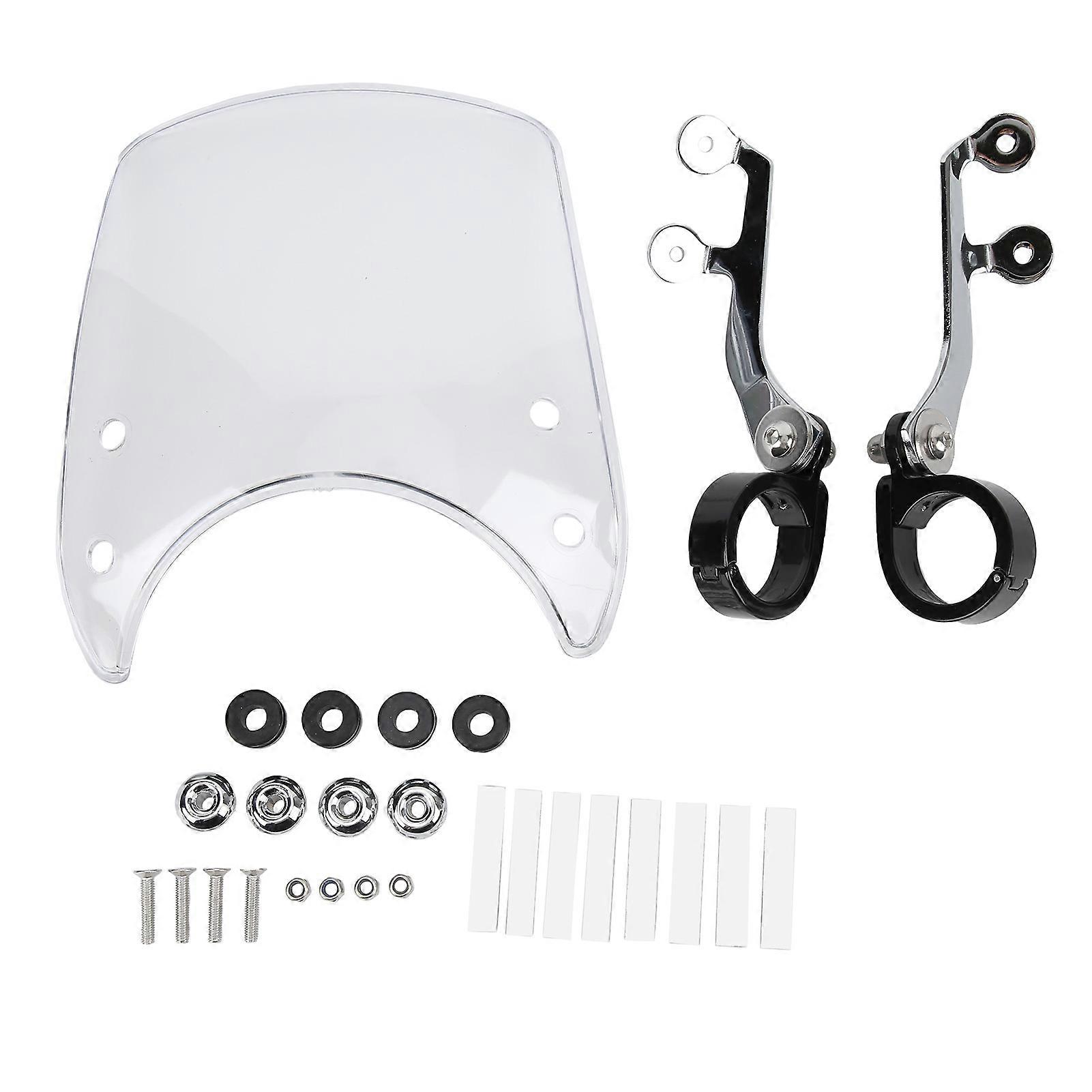 Motorcycle Windshield Universal Transparent Headlight Fairing Clear Screen Durable ABS Scratch-Resistant Easy Installation for Modificatio