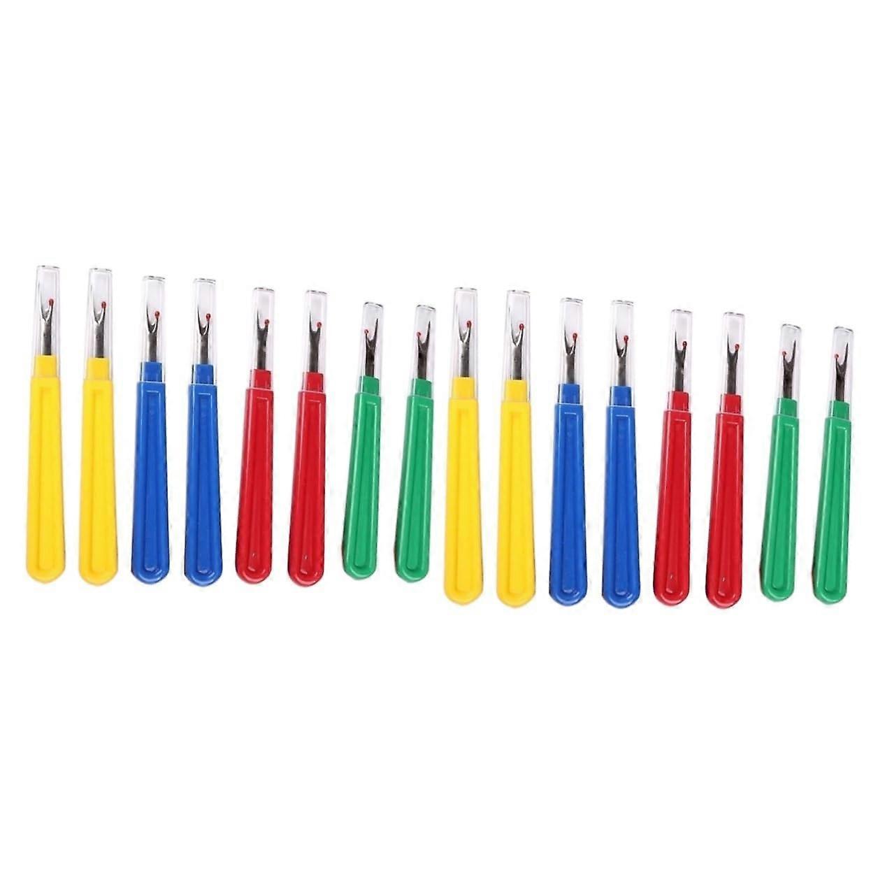 Stitch Unpicker Sewing Tool Set - 2 Sets of 12 Plastic Handle Seam Rippers with Caps in Random Colors for Crafting